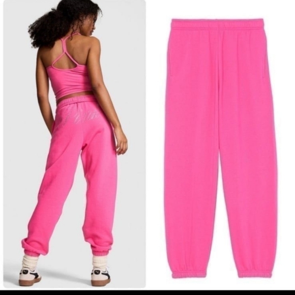 VS PINK BLING OUTFIT CROWN HOODIE PANTS XXL set - Picture 3 of 4